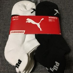 Womens puma athletic low cut sock 6 pairs sock size 9-11 shoe size 5-9.5